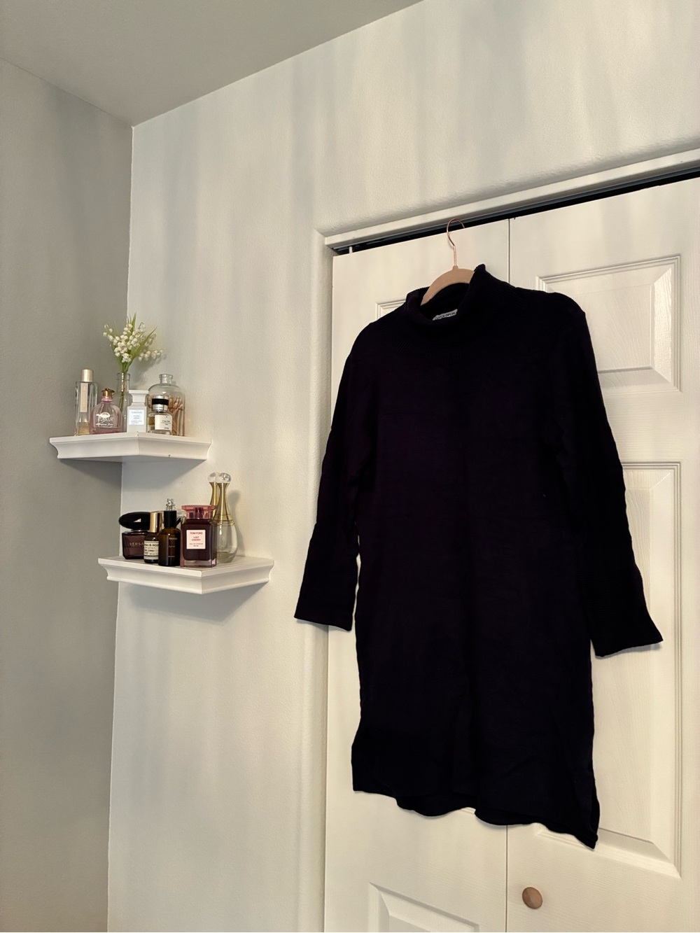Cotton Emporium Black Turtleneck Sweater Dress